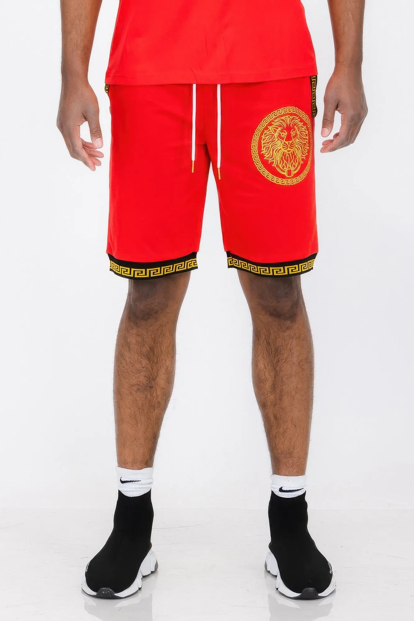 Mens Black And Gold Detail Shorts