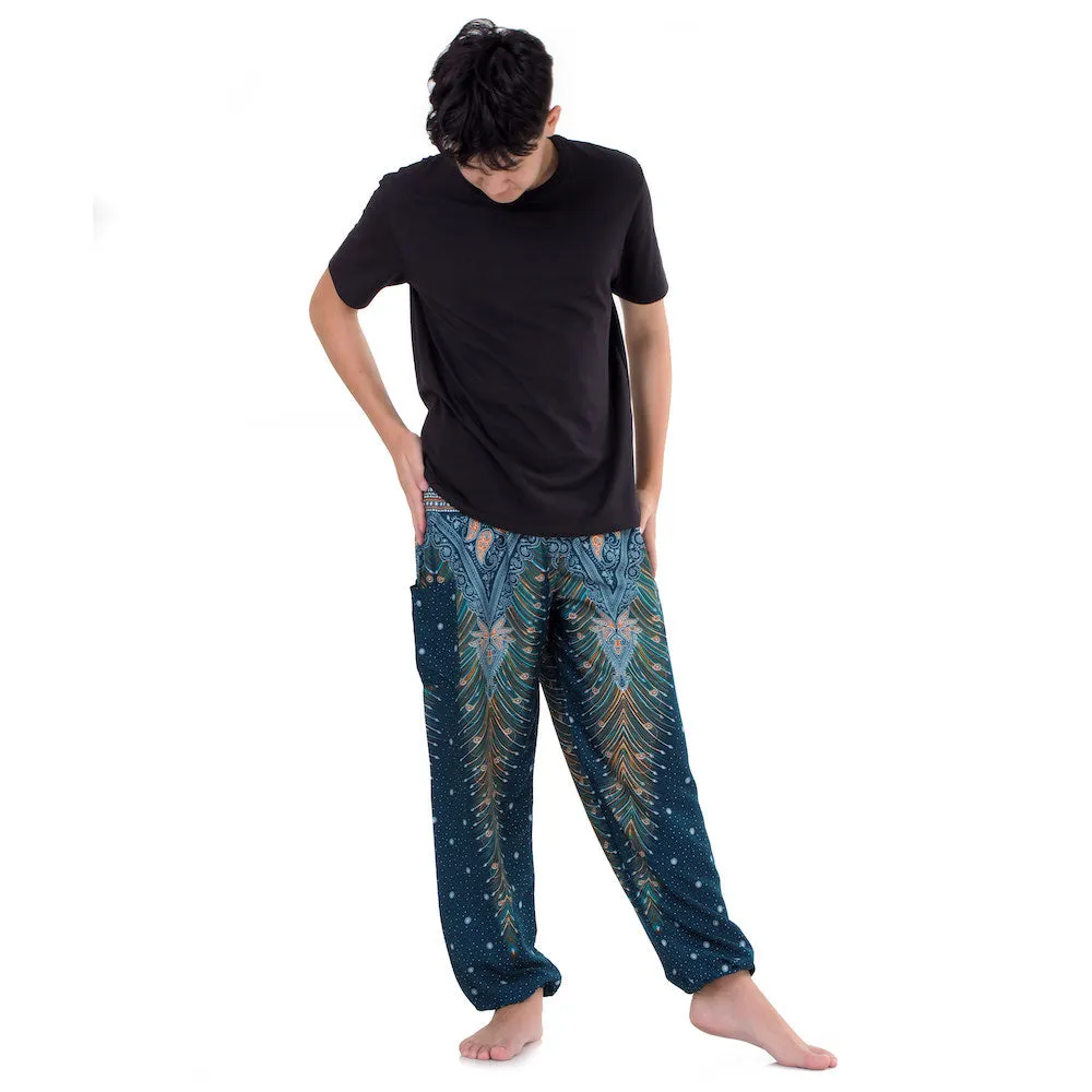Men’s Peacock Harem Pants Lavender Dreams