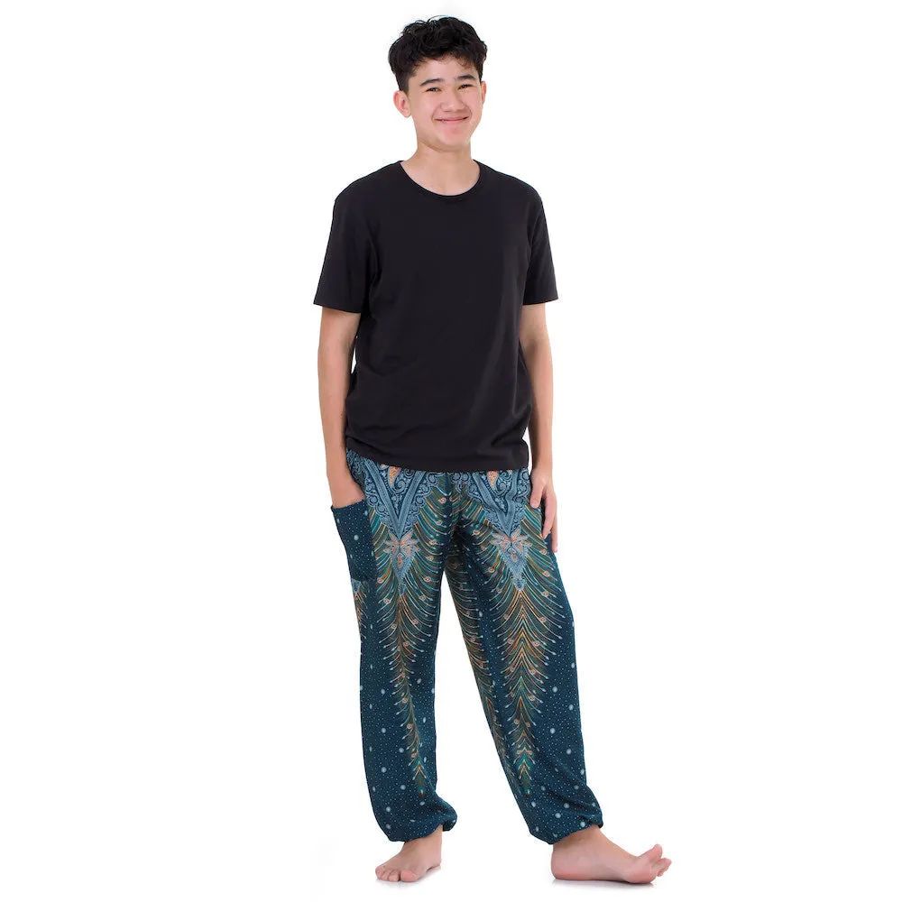 Men’s Peacock Harem Pants Lavender Dreams
