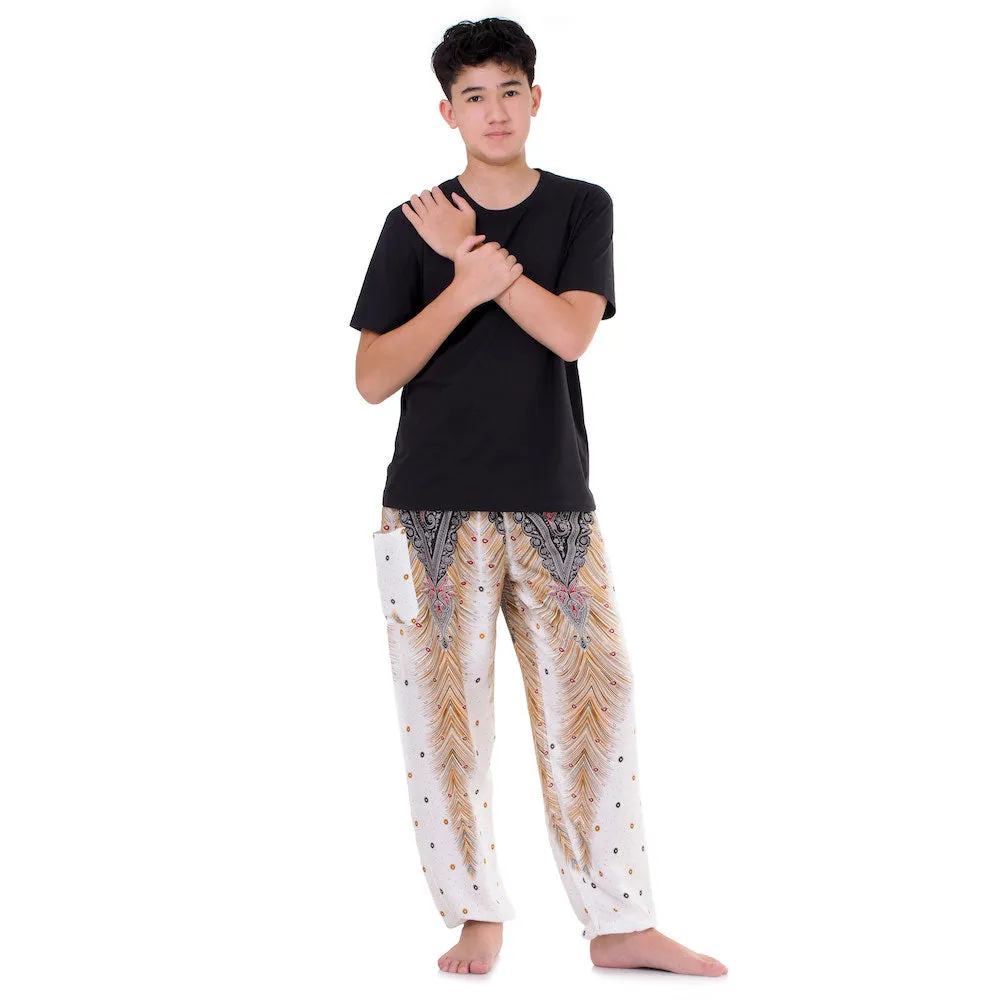 Men’s Peacock Harem Pants Lavender Dreams