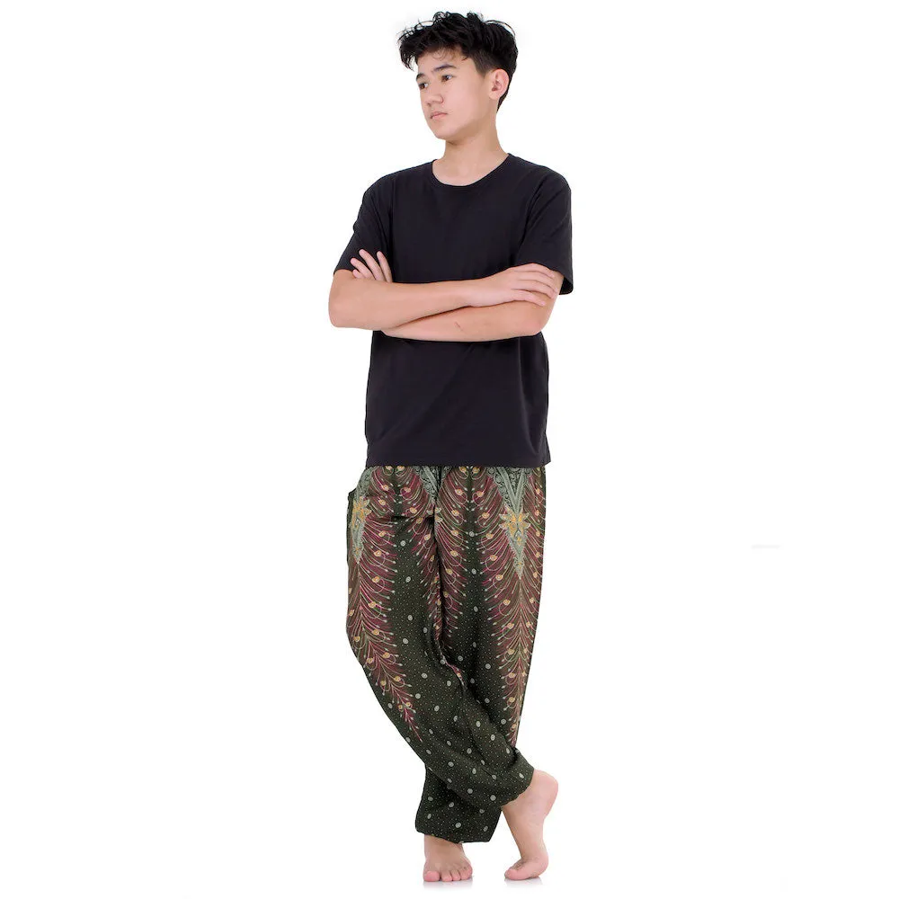 Men’s Peacock Harem Pants Lavender Dreams