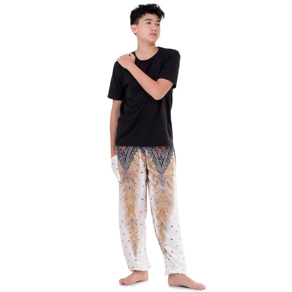 Men’s Peacock Harem Pants Lavender Dreams
