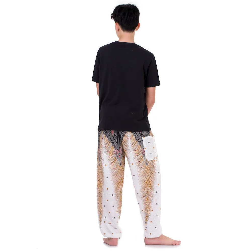 Men’s Peacock Harem Pants Lavender Dreams