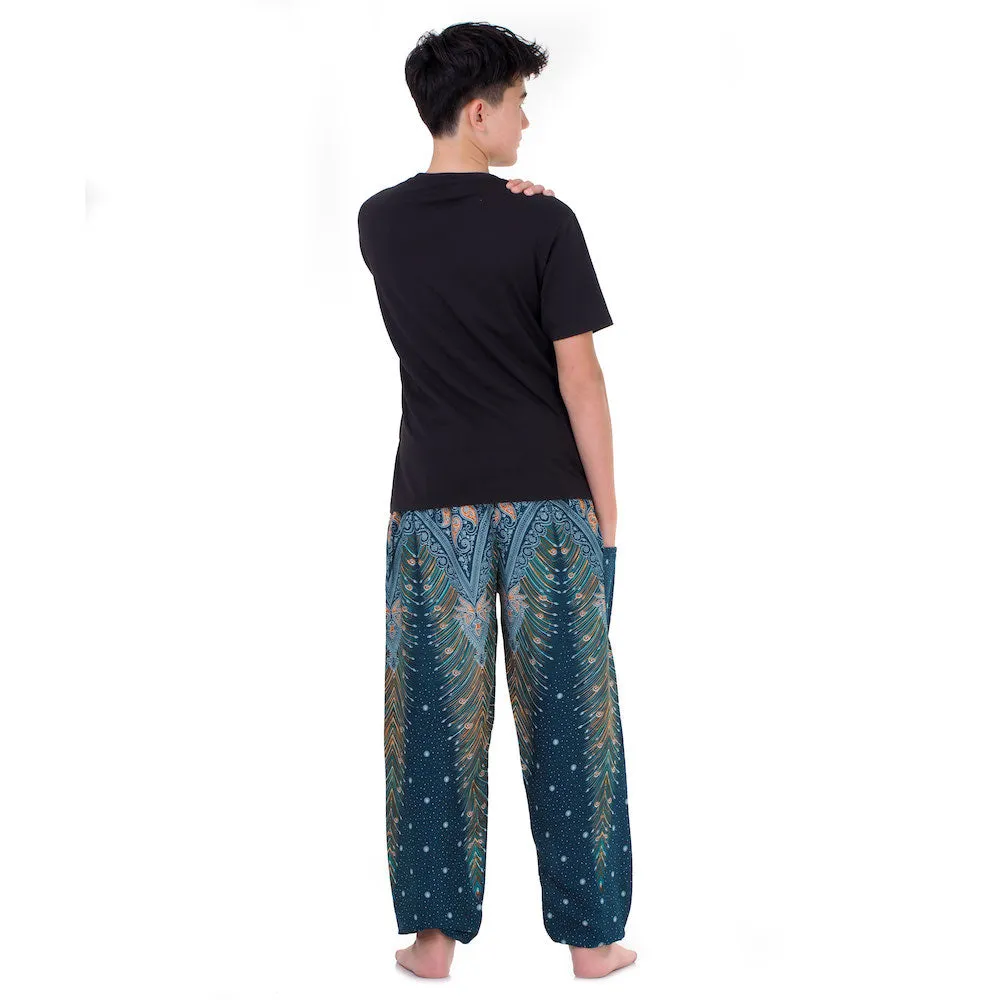Men’s Peacock Harem Pants Lavender Dreams