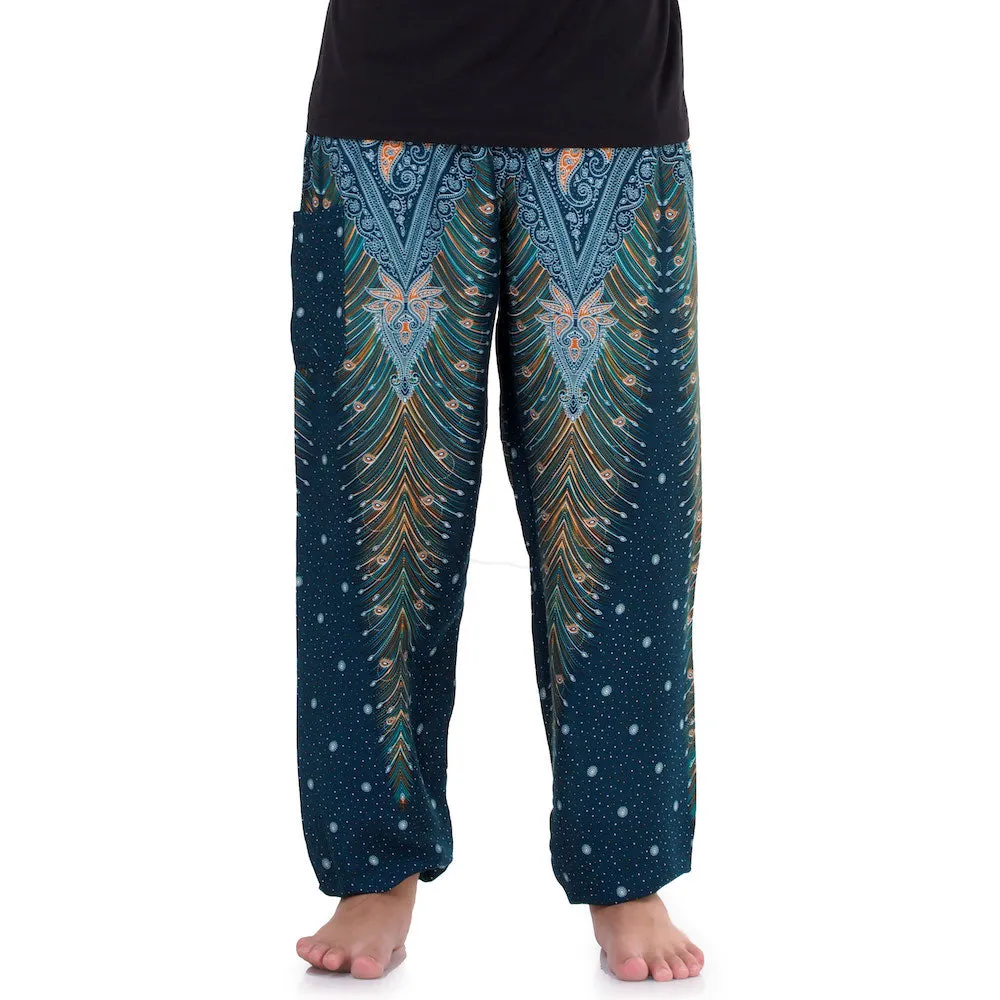 Men’s Peacock Harem Pants Lavender Dreams