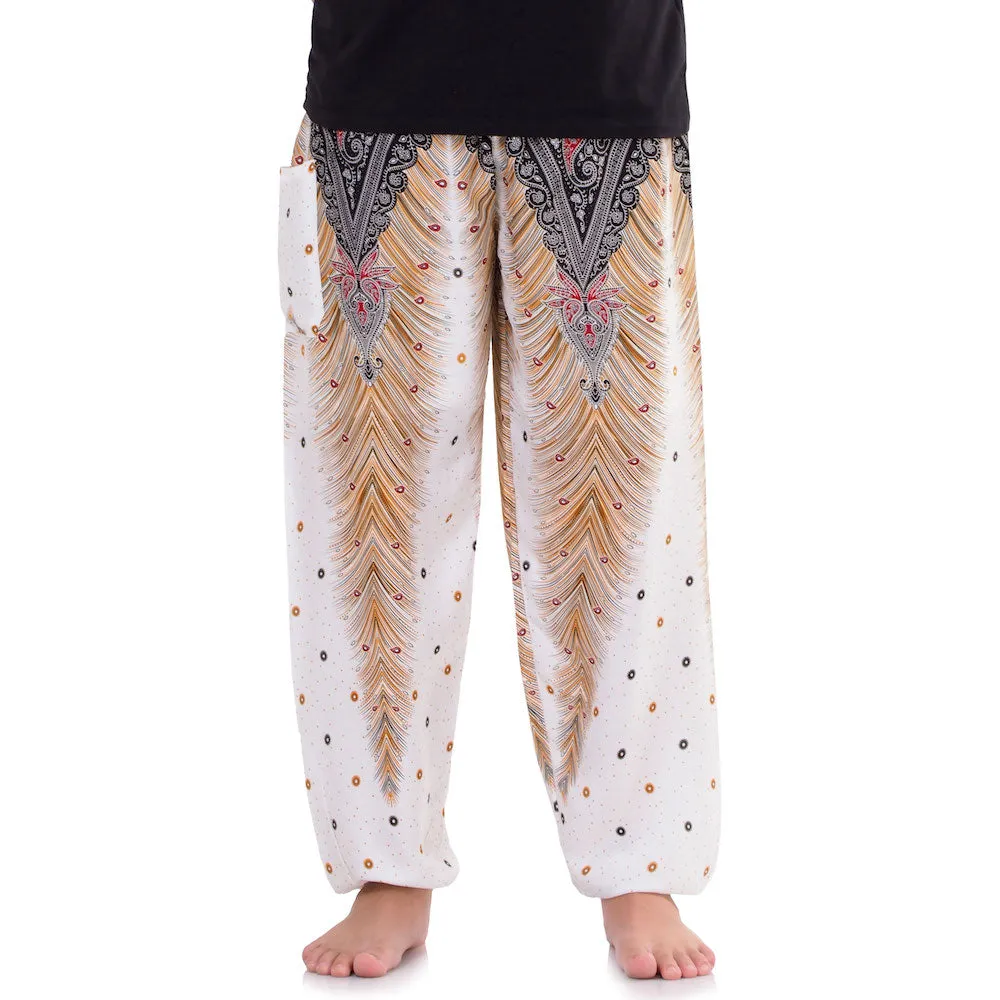Men’s Peacock Harem Pants Lavender Dreams