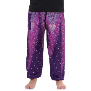 Men’s Peacock Harem Pants Lavender Dreams
