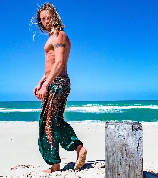 Men’s Peacock Harem Pants Lavender Dreams