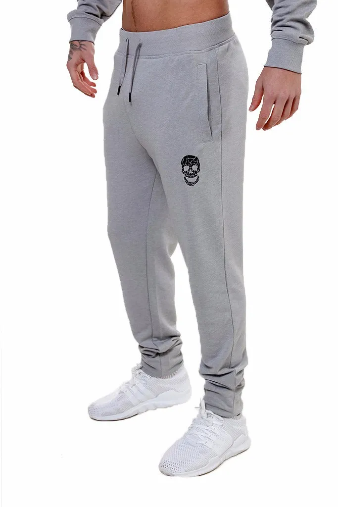 Mens Slim Fit Silver Sweatpants