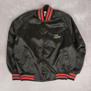 MEN'S VINTAGE 1980S CF SAFETY VARSITY BOMBER JACKET - LARGE