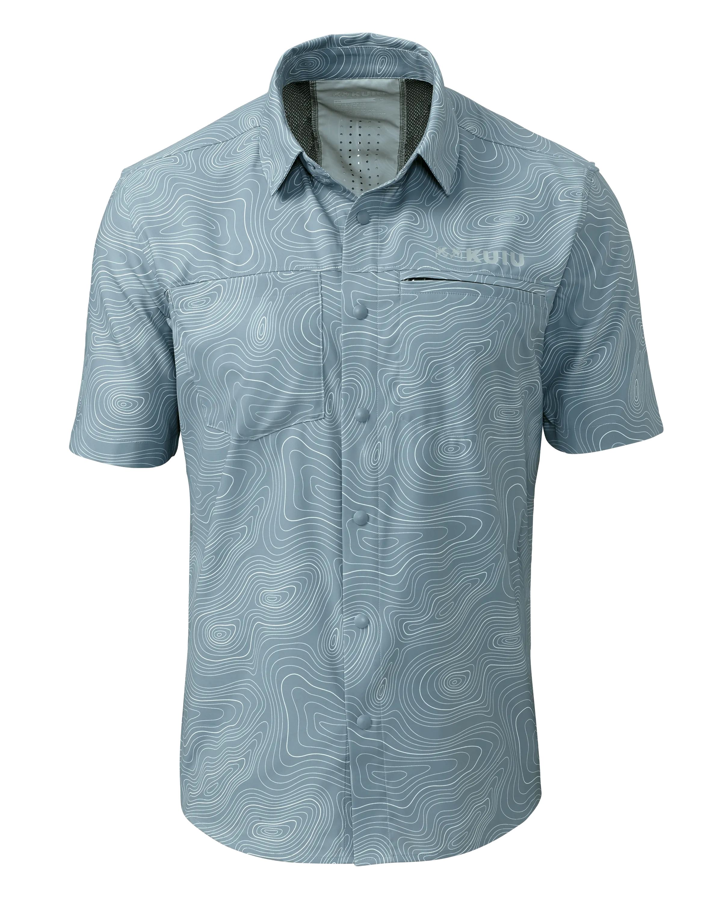 Mesa Vented SS Snap Shirt | Glacier Topo Print