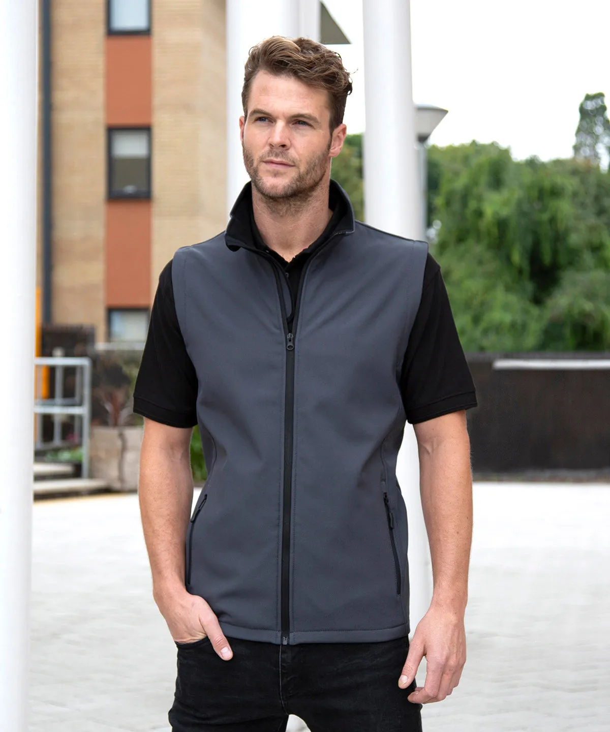 Navy/Royal - Printable softshell bodywarmer