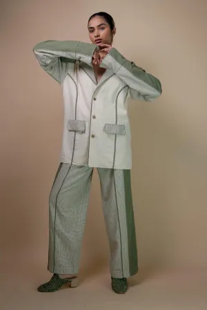 Olive Colorblock Straight Pants