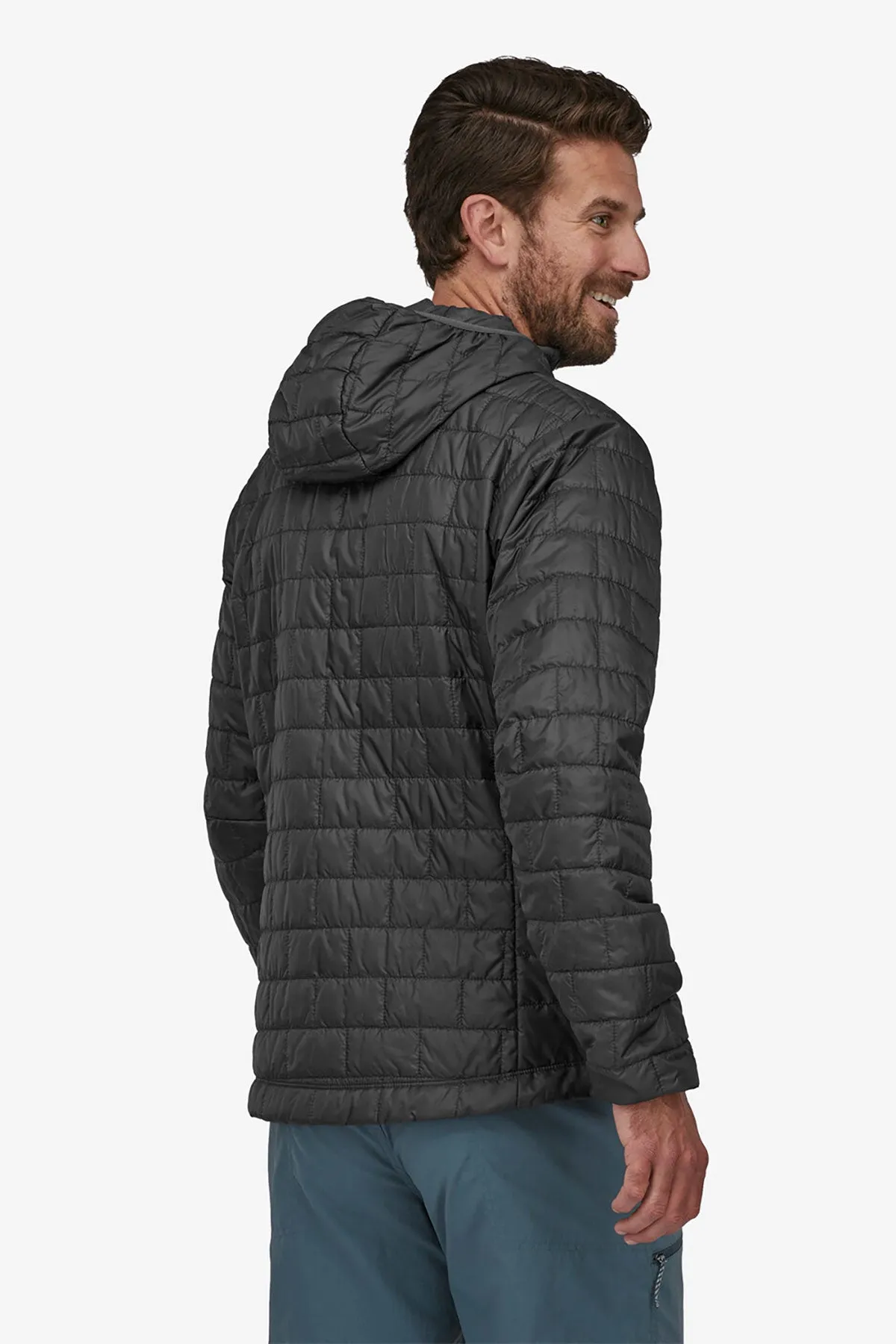 Patagonia Mens Nano Puff Custom Hoodies, Seabird Grey