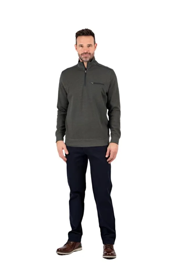 Pre End Mens Chester Zip Sweatshirt Forest Green
