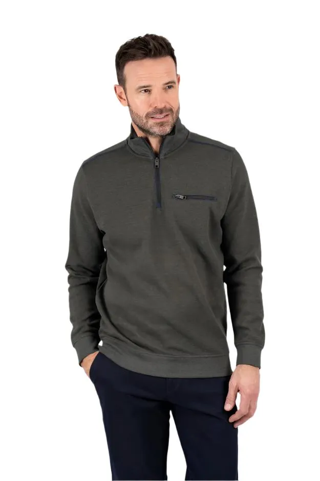 Pre End Mens Chester Zip Sweatshirt Forest Green