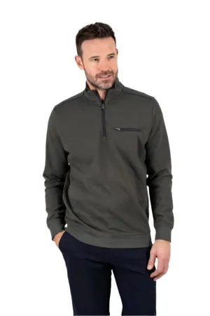 Pre End Mens Chester Zip Sweatshirt Forest Green