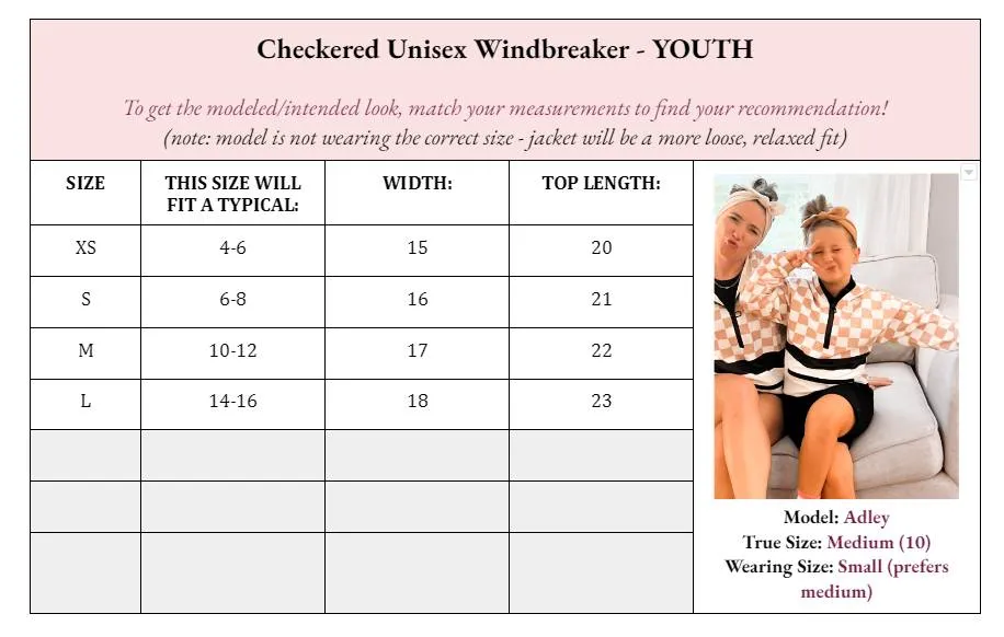 PREORDER: Cody Checkered Windbreaker In Youth Sizing