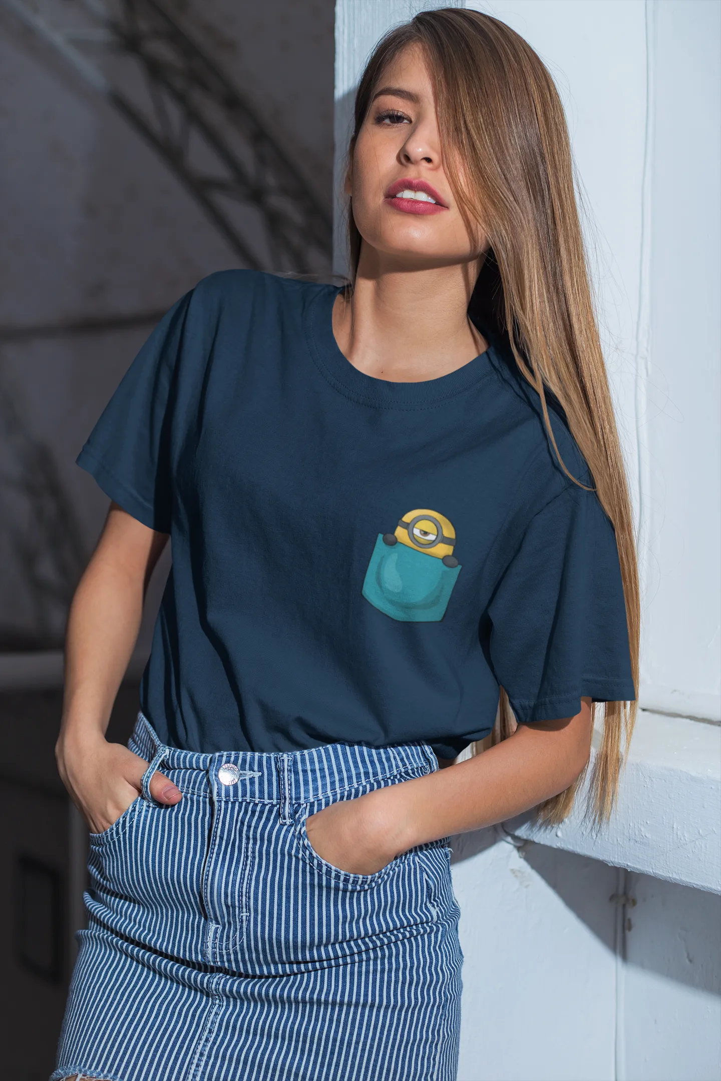 " MINIONS " - HALF-SLEEVE POCKET DESIGN T-SHIRTS.