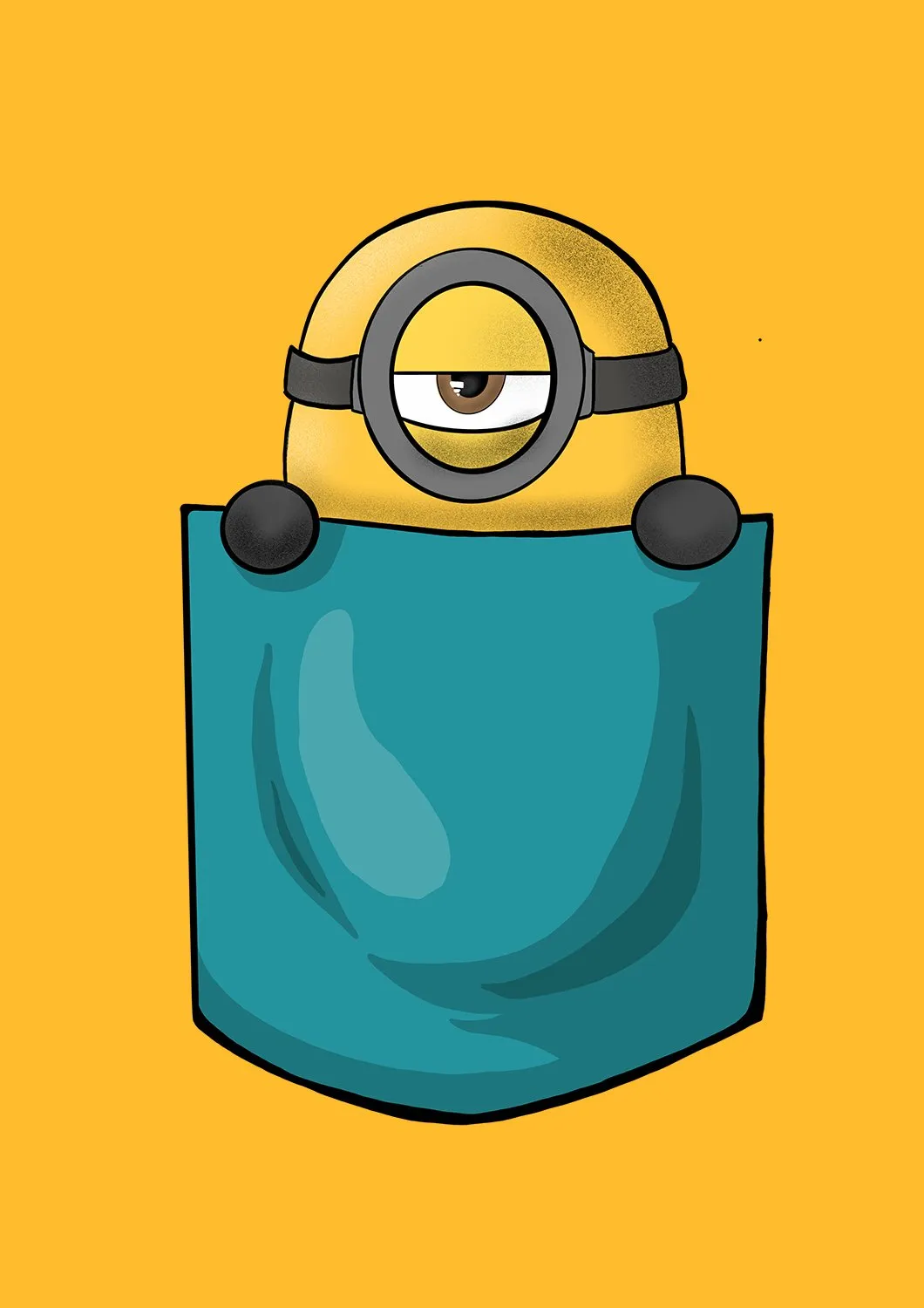 " MINIONS " - HALF-SLEEVE POCKET DESIGN T-SHIRTS.