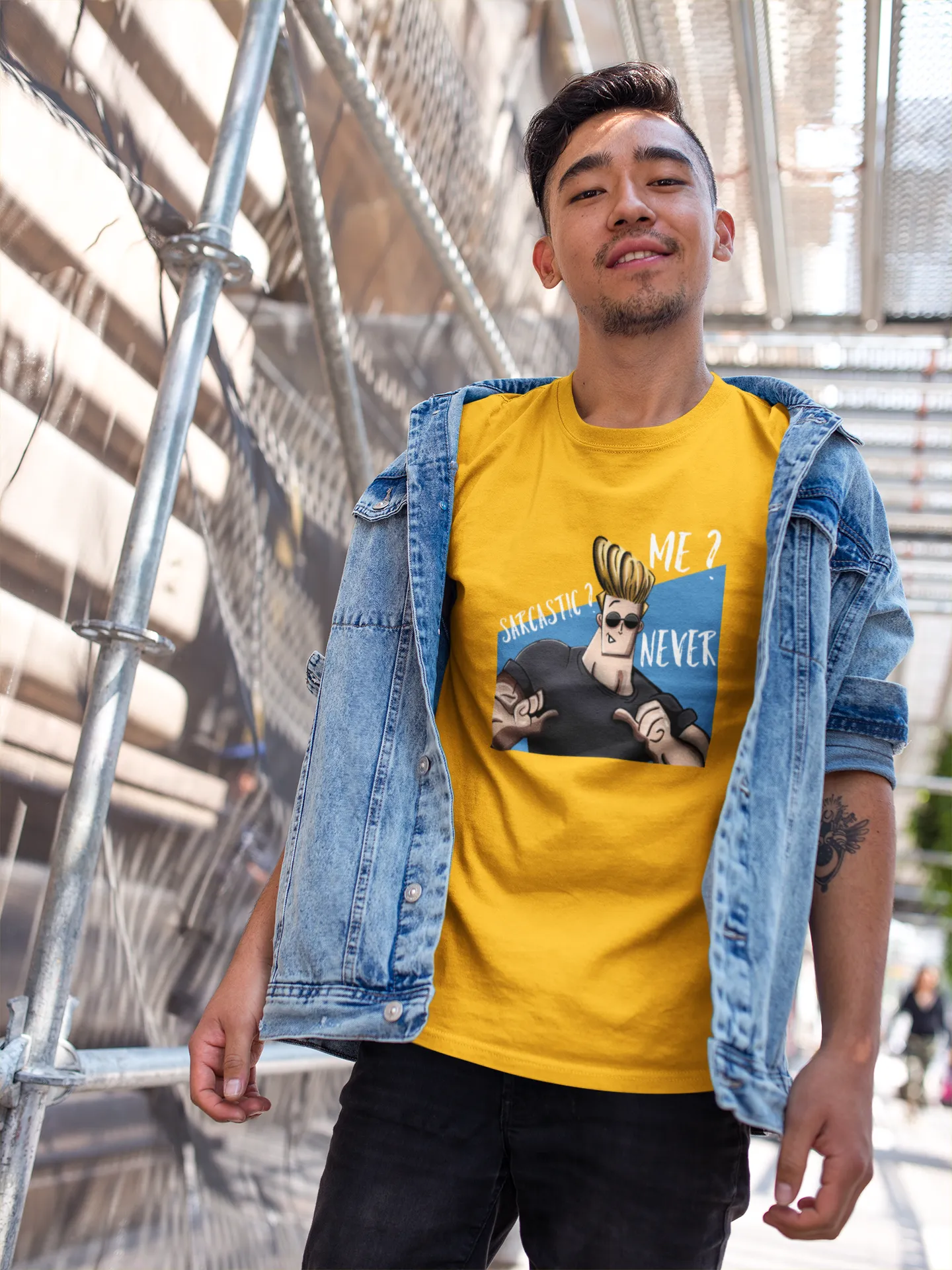 " SARCASTIC, ME? NEVER! " HALF-SLEEVE T-SHIRT'S