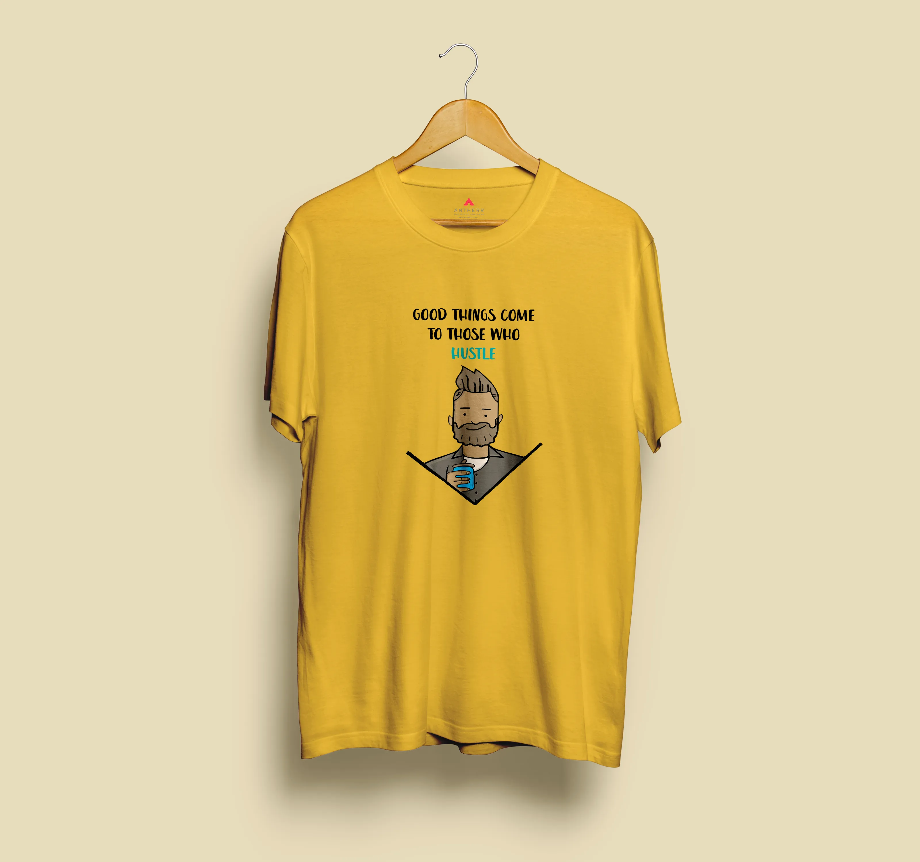 "GOOD THINGS"- HALF-SLEEVE T-SHIRT (NAVY BLUE)