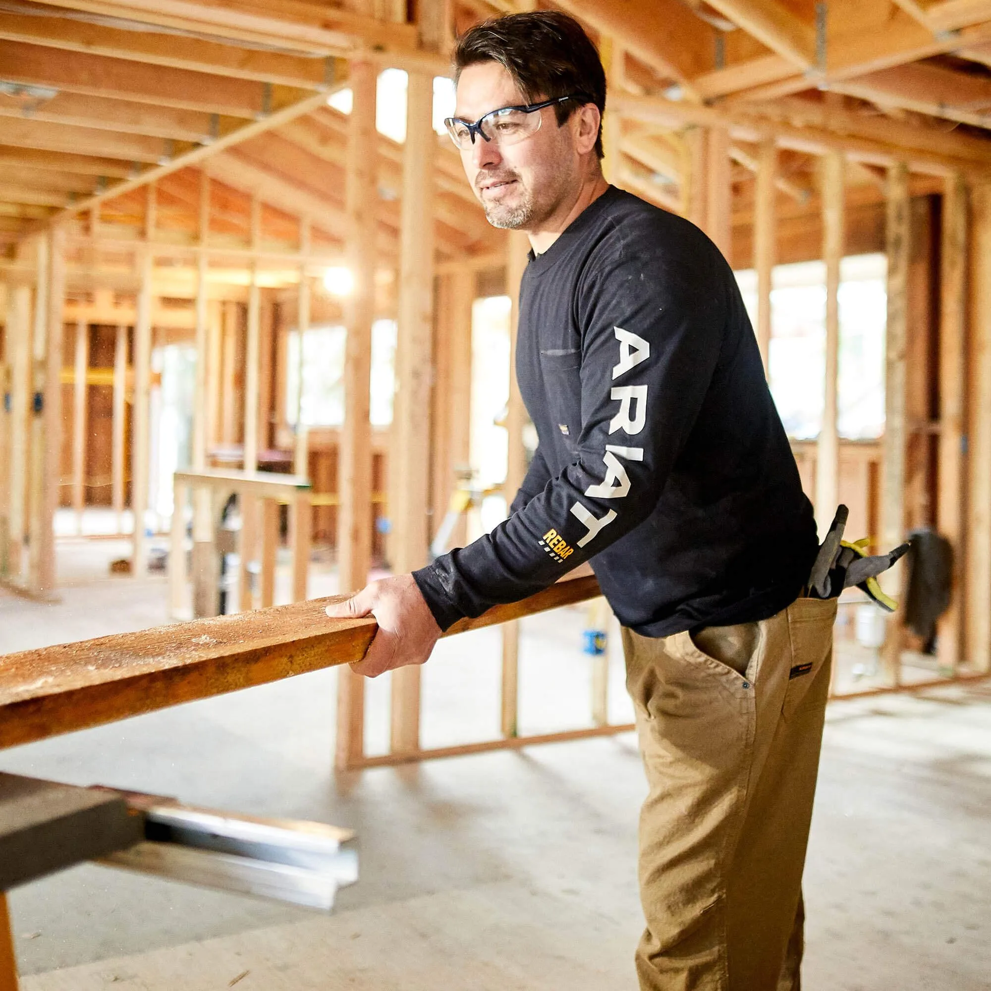 REBAR WORKMAN LOGO LS BLK
