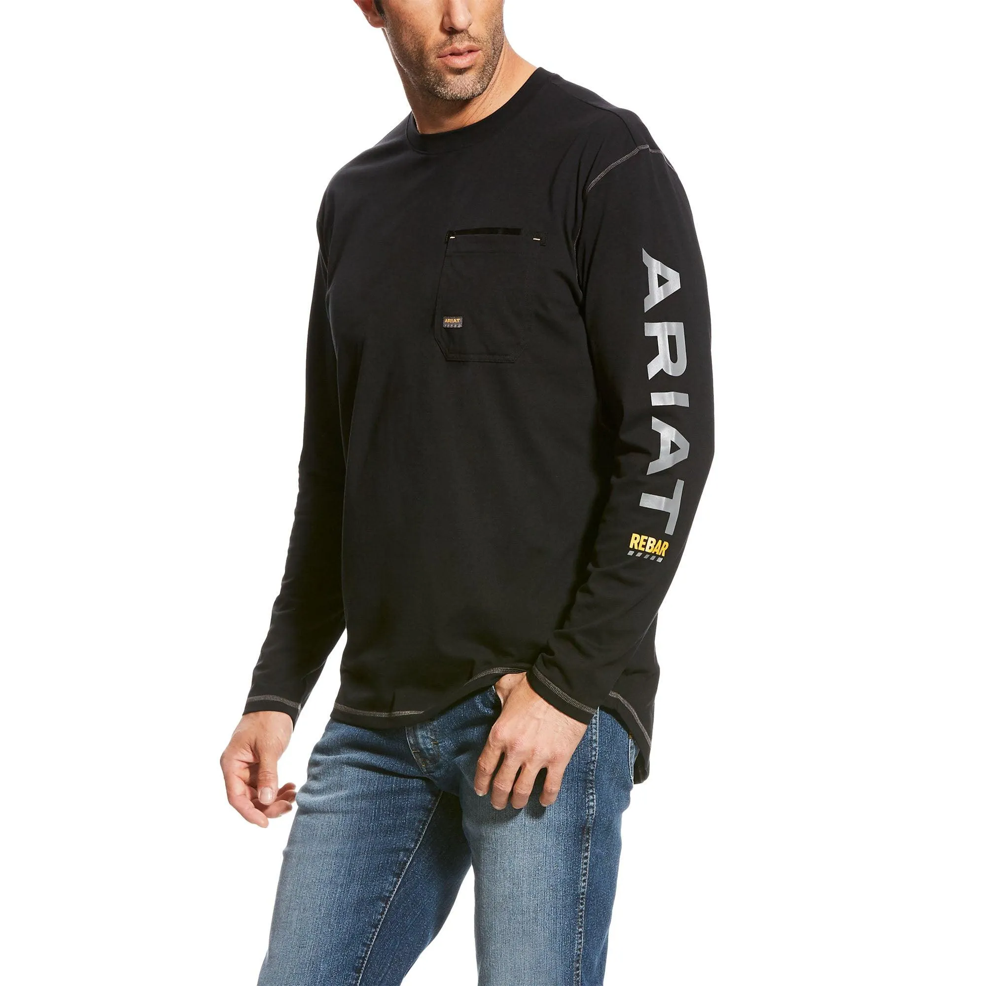 REBAR WORKMAN LOGO LS BLK