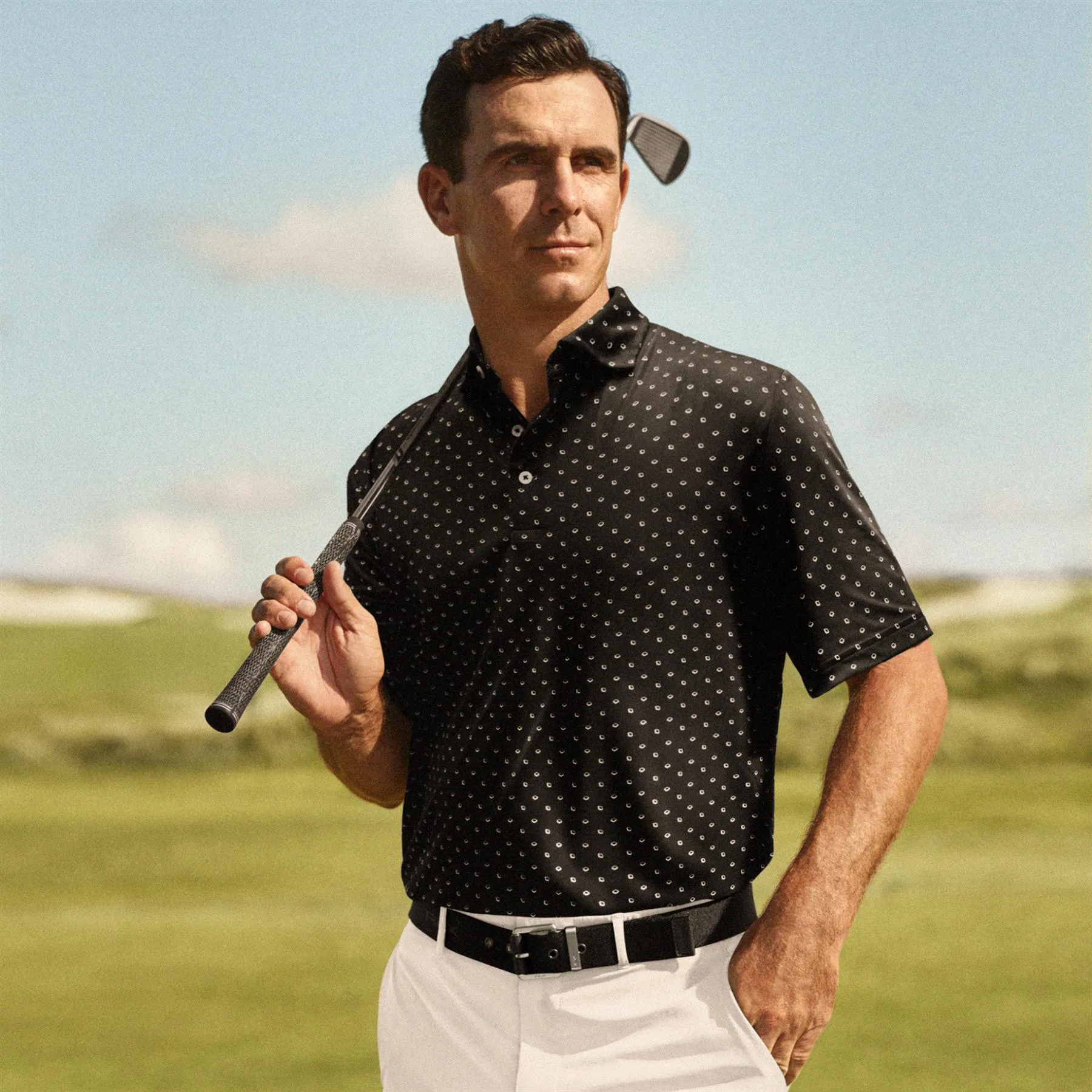 RLX Printed Lightweight Airflow Polo Black Monterey - SS24