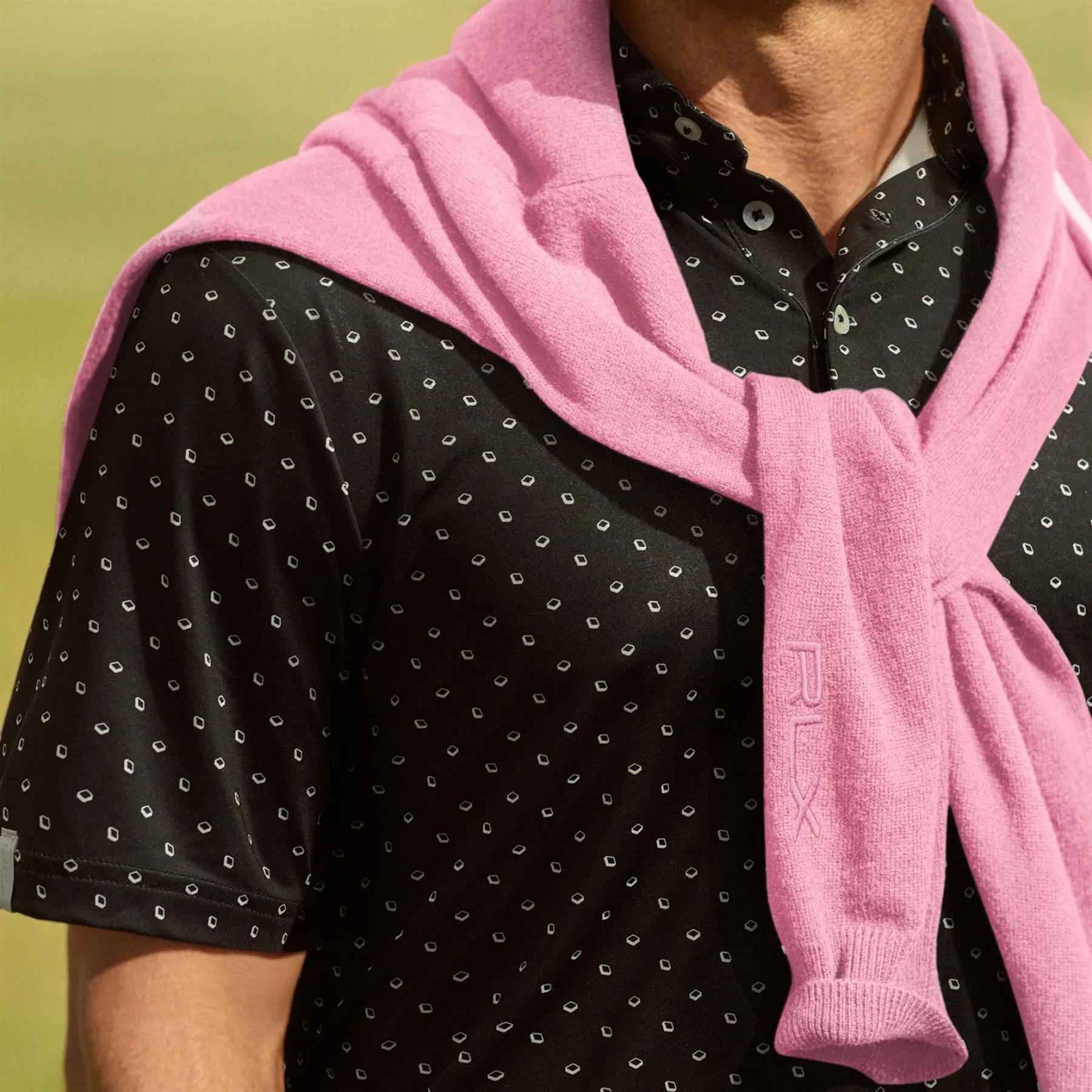 RLX Printed Lightweight Airflow Polo Black Monterey - SS24