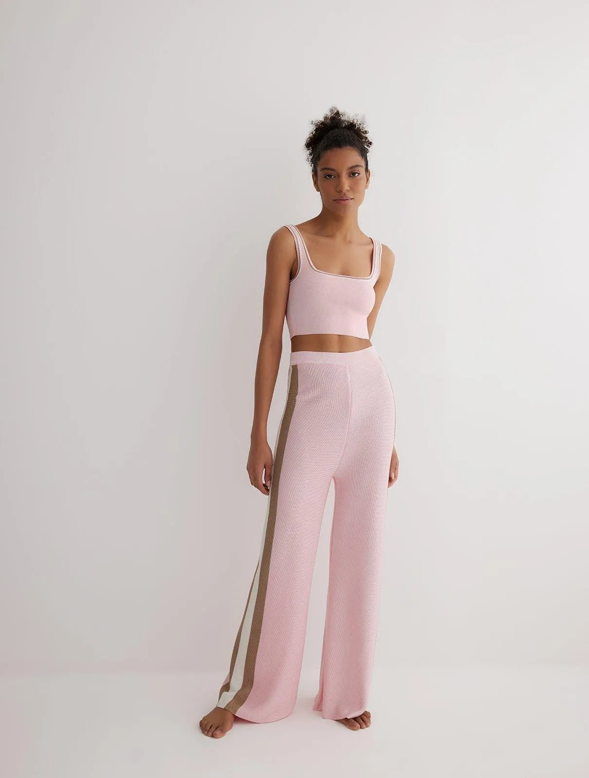 Sabina Pink/White/Nude Pants