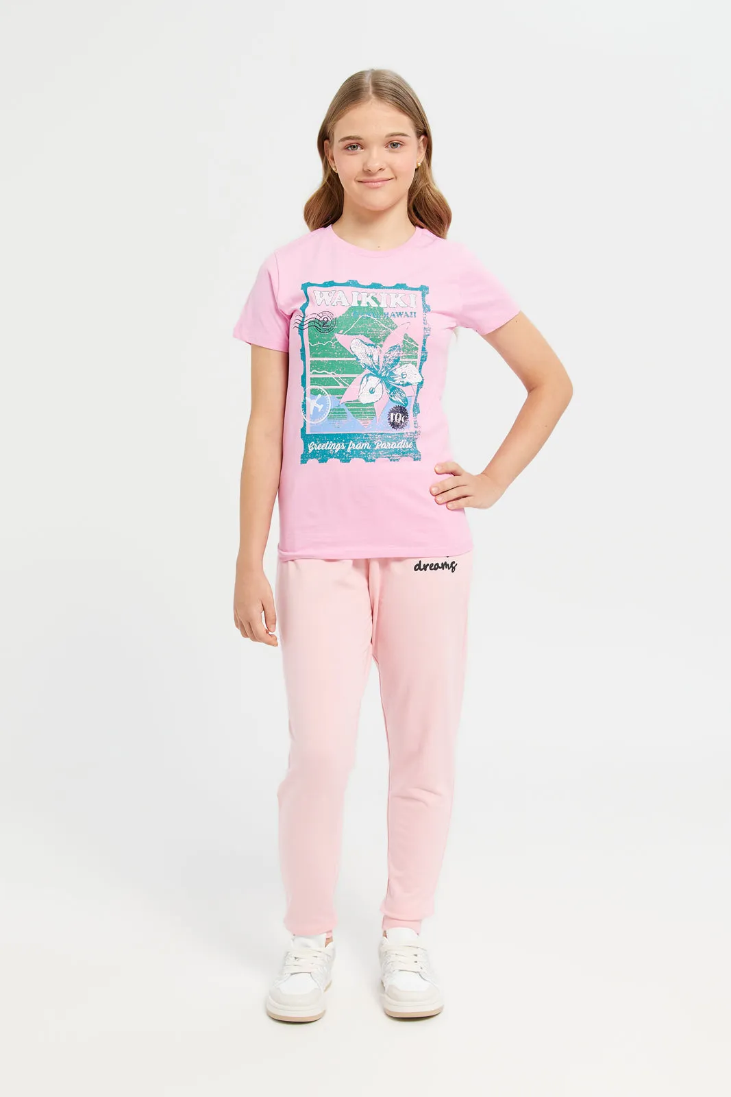 Senior Girls Pink Basic Pants
