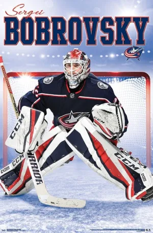 Sergei Bobrovsky "Superstar" Columbus Blue Jackets NHL Goalie Poster - Trends 2018