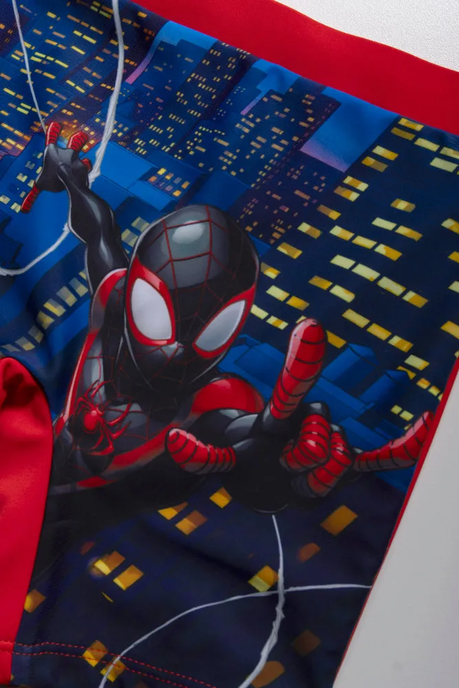 Spider-Man Long Sleeve Swimsuit Set Red