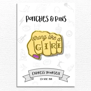 Strong Like a Girl Enamel Pin
