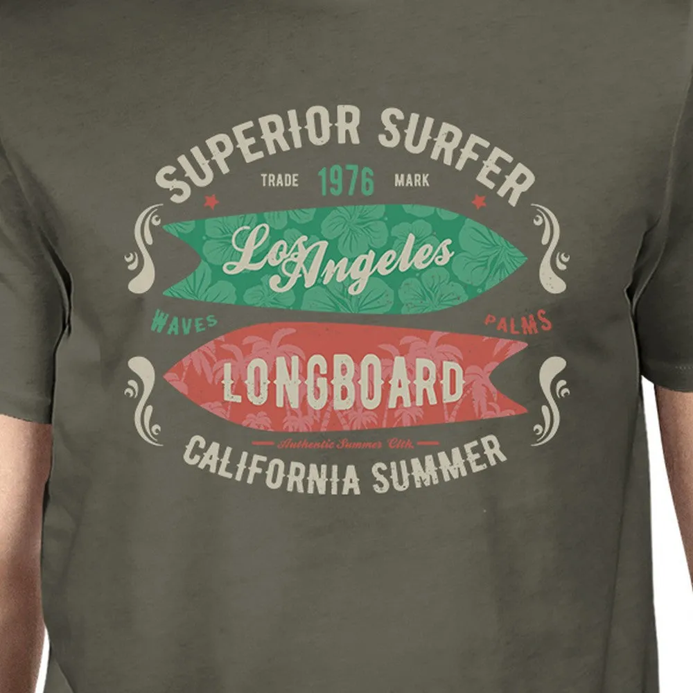 Superior Surfer Los Angeles Longboard Mens Dark Grey Shirt