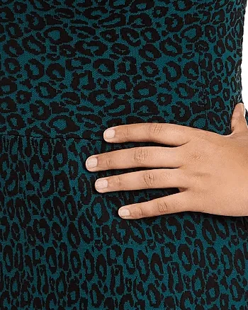 Taylor Women's Plus Size Animal-Print Sweater Dress Green Size Extra Large | Green