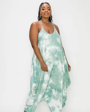 Tie Dye Harem Jumpsuit | Sage New/White TD
