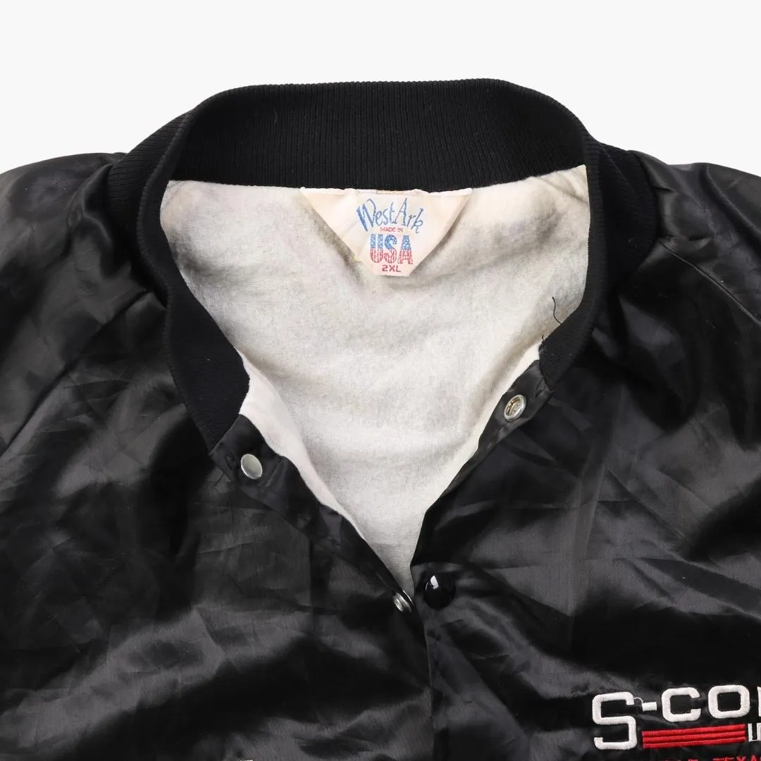 Vintage 'Safety First' Satin Bomber Jacket