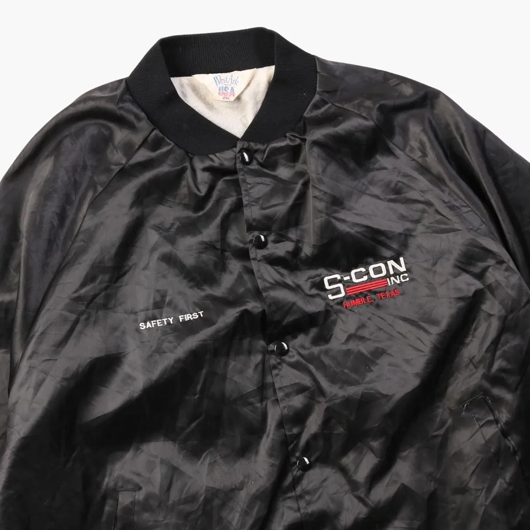 Vintage 'Safety First' Satin Bomber Jacket