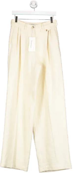 Weekend & Beyond Cream Meryl Tweed Pants UK S
