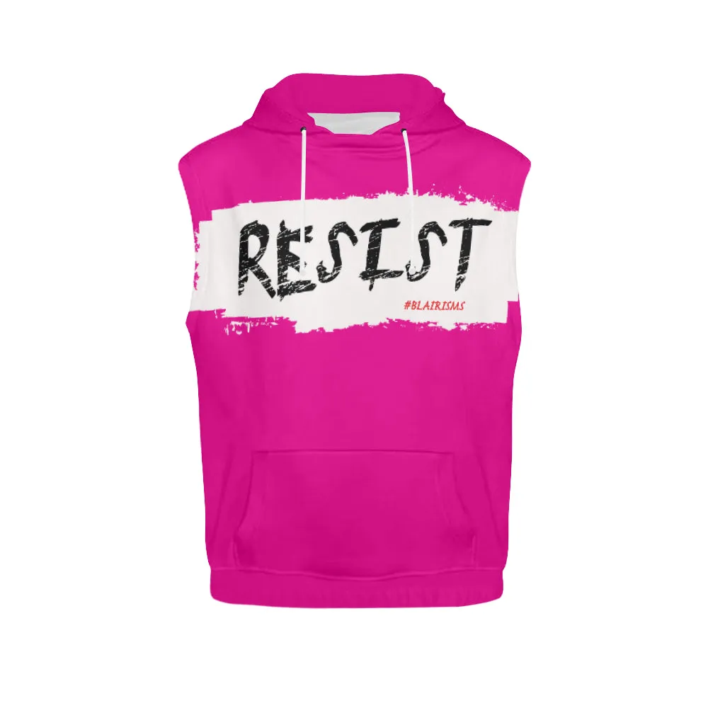 WHITE/BLACK RESIST SLEEVELESS HOODIES
