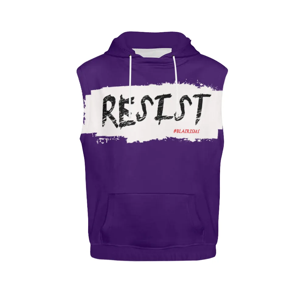WHITE/BLACK RESIST SLEEVELESS HOODIES