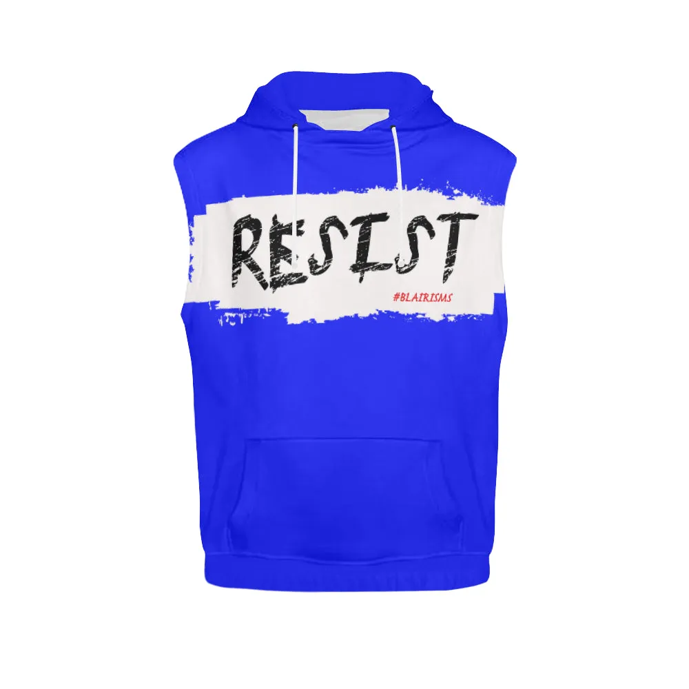 WHITE/BLACK RESIST SLEEVELESS HOODIES