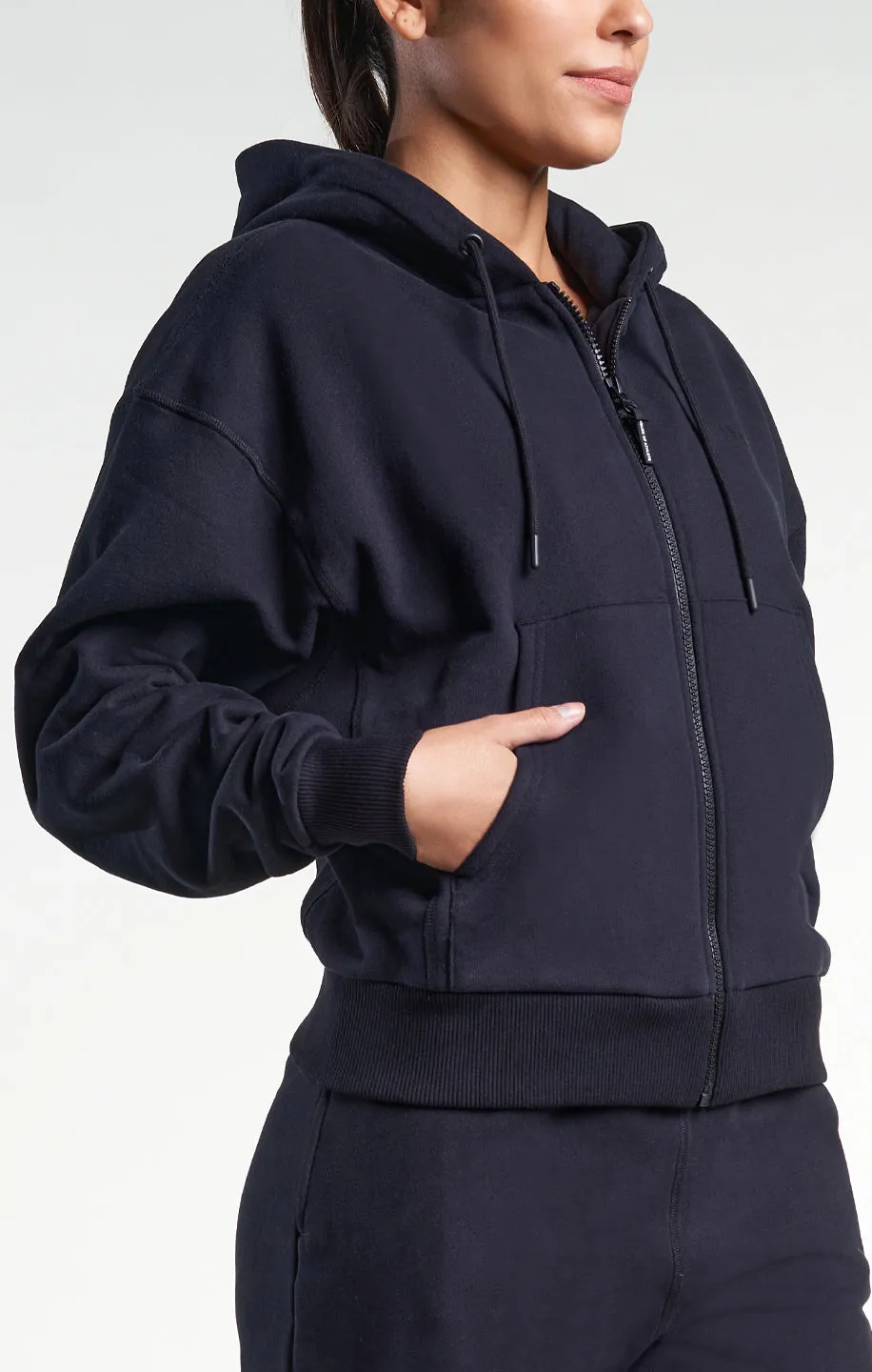 Womens Casual Zip-Through HOA Hoodie Black