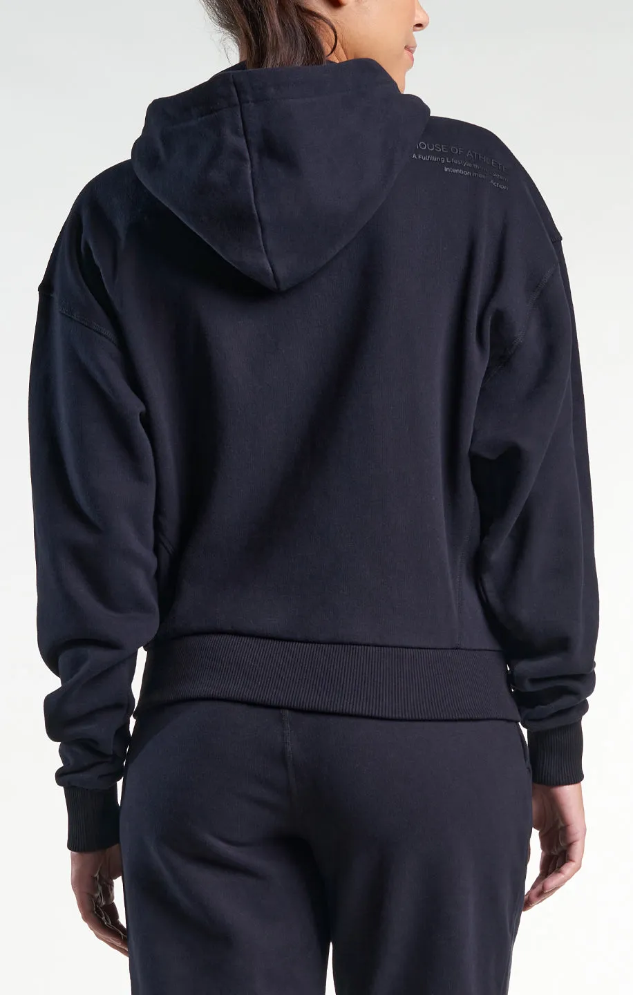 Womens Casual Zip-Through HOA Hoodie Black
