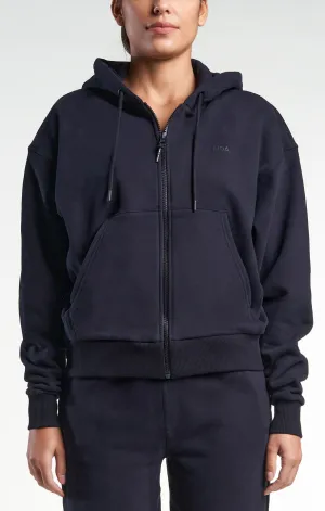 Womens Casual Zip-Through HOA Hoodie Black
