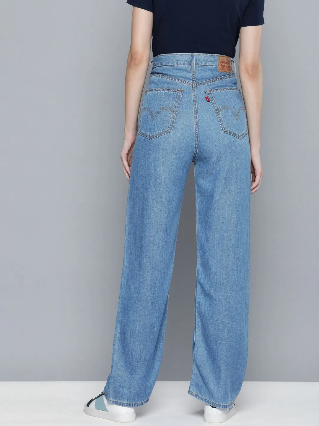 Women's Indigo Baggy Fit High Rise Jeans