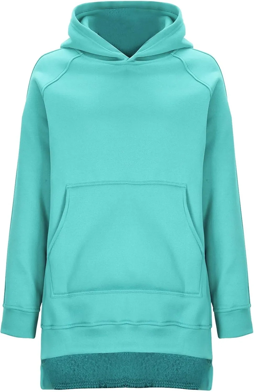 Women's Winter Oversized Hoodies Stylish Long Sleeve High Split Hem Pullover Casual High Low Sweatshirt With Pocket