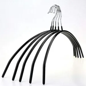 Xyijia Hanger (10 Pieces/Lot Half Moon Non Slip PVC Coated Metal Clothes Hangers, Space Saving Strong Hanger Coats Shirts